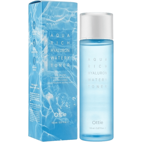Тонер з комплексом гіалуронової кислоти для обличчя Ottie Aqua Rich Hyaluron Watery Toner
